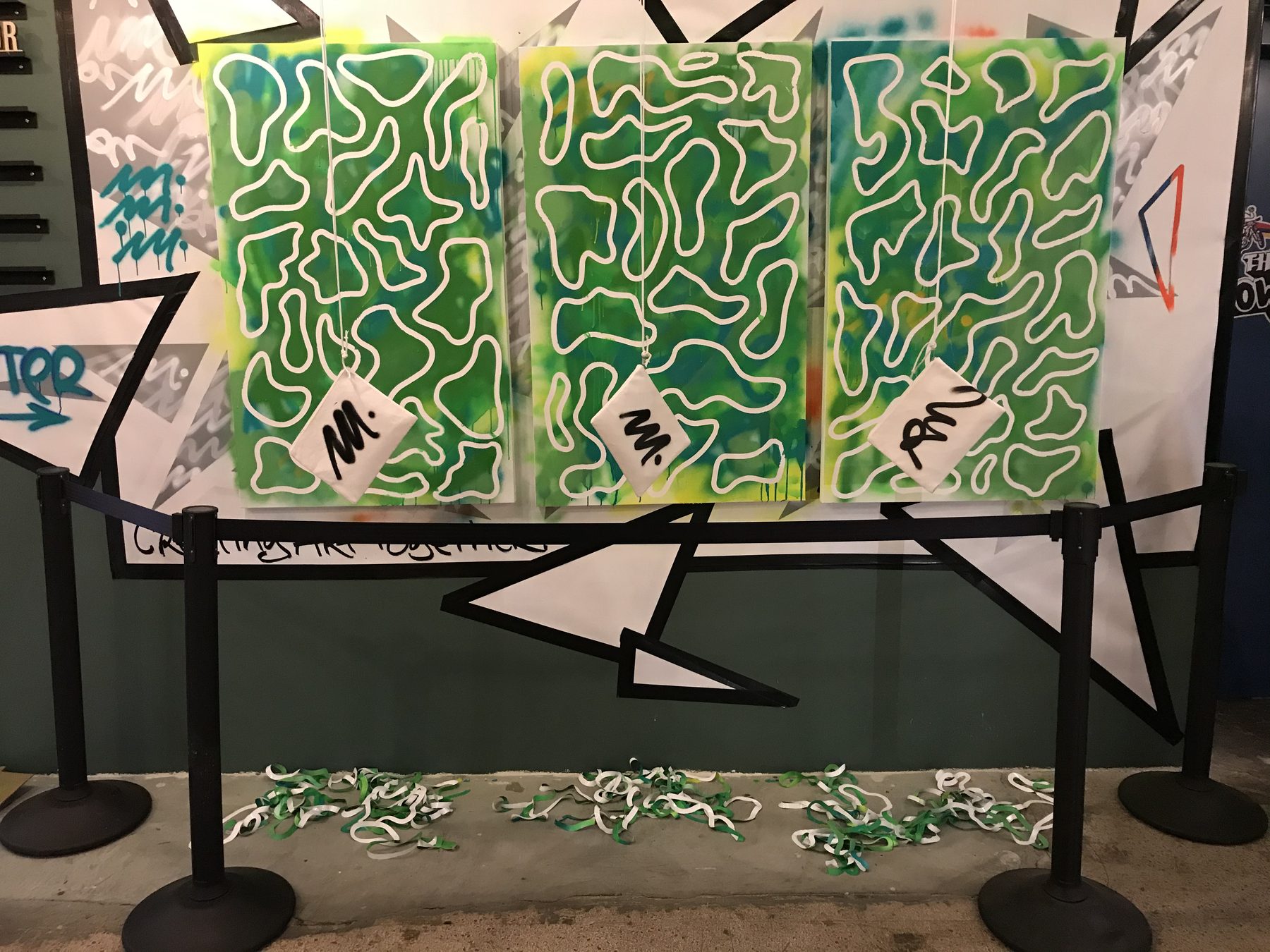 A finished, revealed Creating Art Together canvas