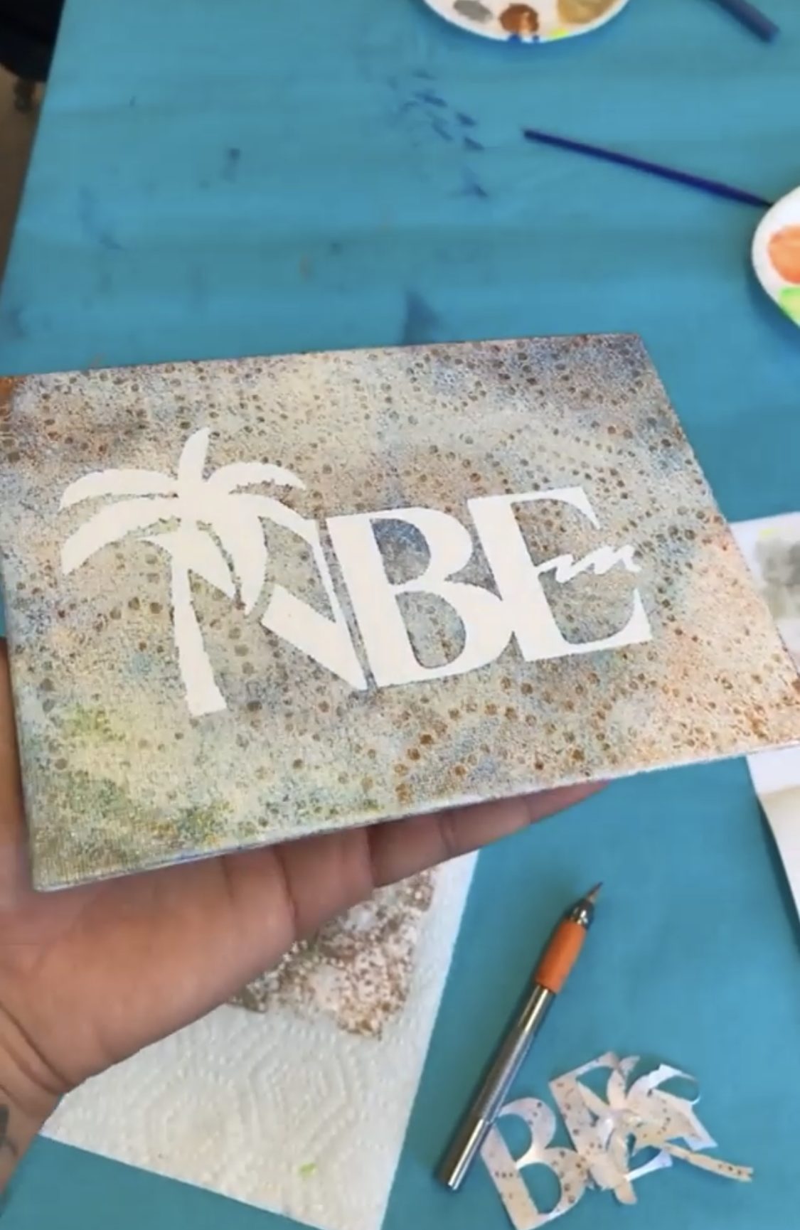 A school project reveal, canvas covered